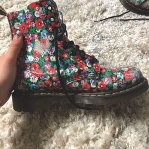 Floral vintage doc martins